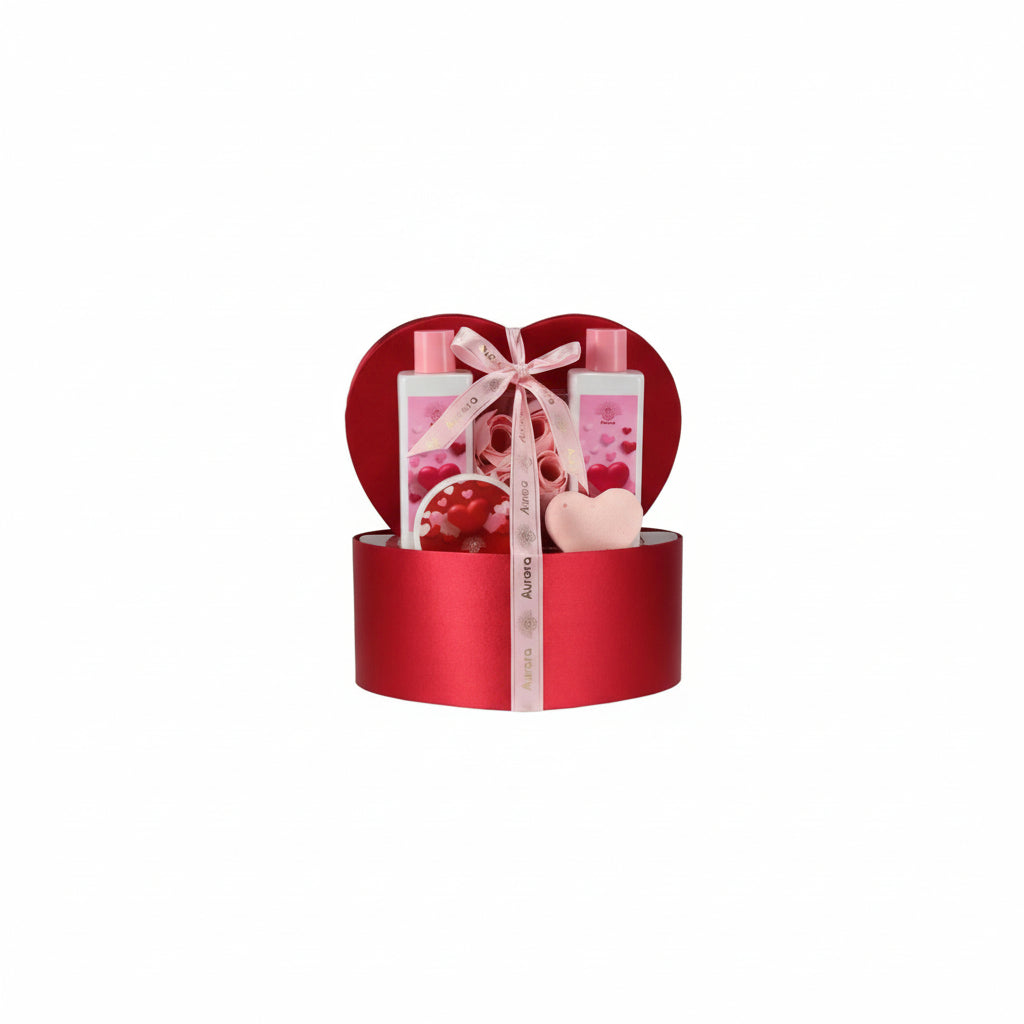 AURORA LOVE TIME Red Heart Box Gift set 5 pcs. Rose