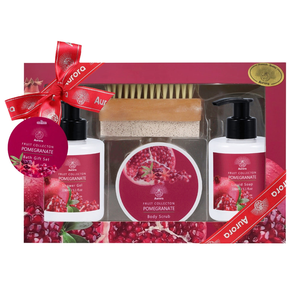 AURORA POMEGRANATE Box Gift set with 2 in 1 brush 4 pcs.