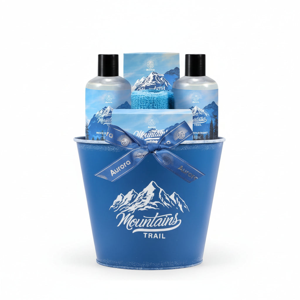 AURORA FOR MEN Metal bucket Gift set 5 pcs. Oak & Citrus